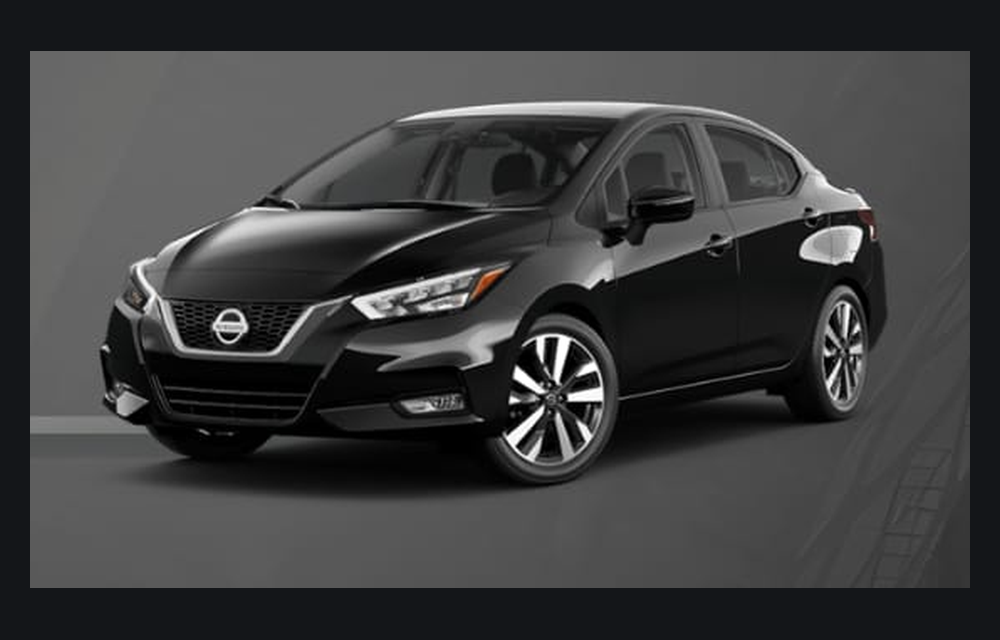 Black Nissan Versa 2021 rental car